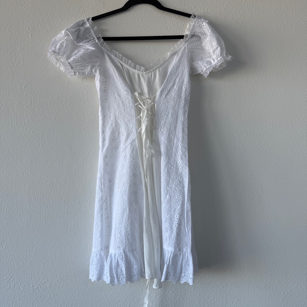 White Paisley Eyelet Dress